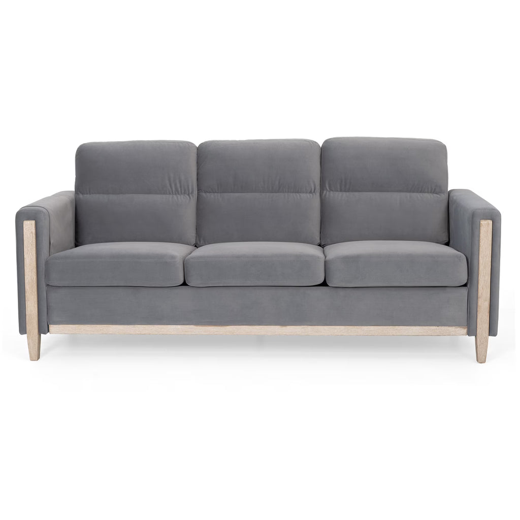 Gray Solid Wood 3-Seater Sofa N69069