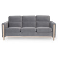 Gray Solid Wood 3-Seater Sofa N69069