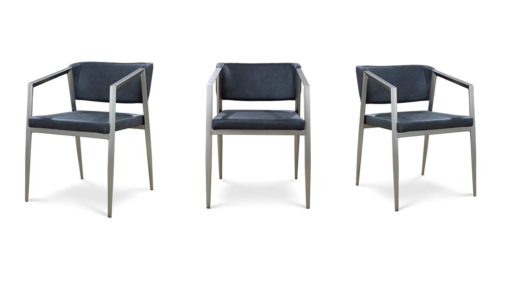 Grey/Black Steel Armchair G6421