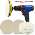 6 Inch 8PCS Wool Buffing Pads Kit with 5/8''-11 Thread Hook & Loop Backer Plate M727298