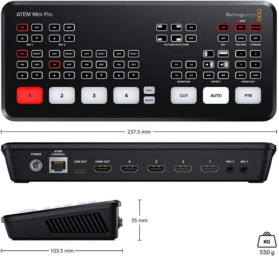 ATEM Mini Pro HDMI Live Stream Switcher Q925