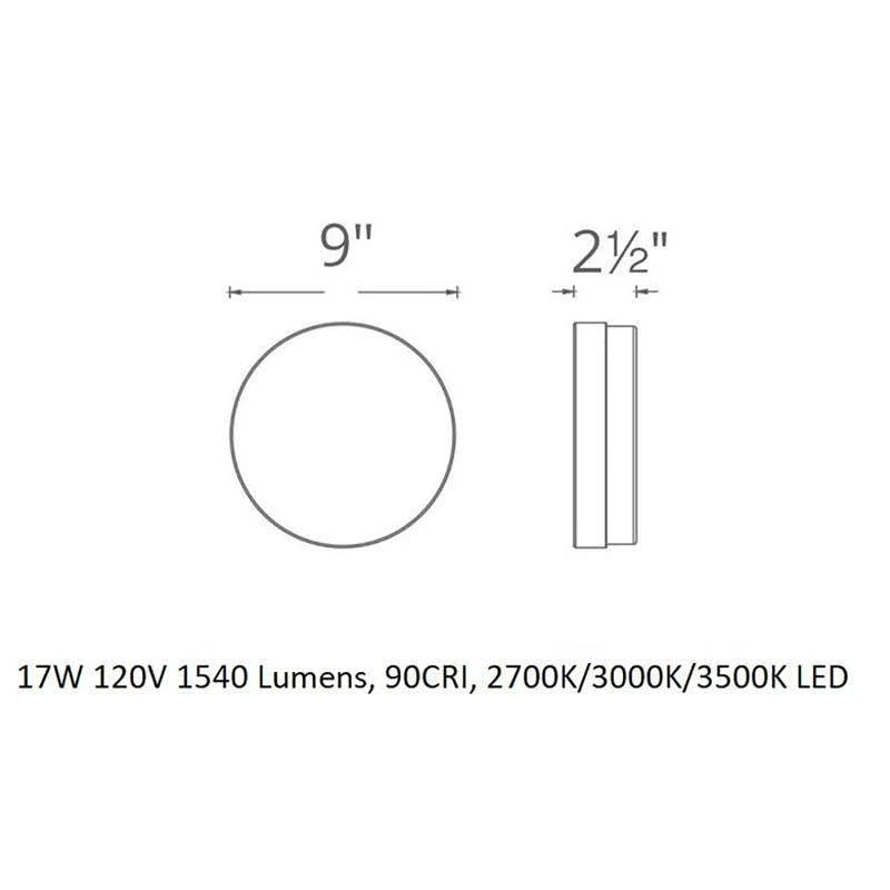 11in LED Round Flush Mount 2700K Titanium R148357