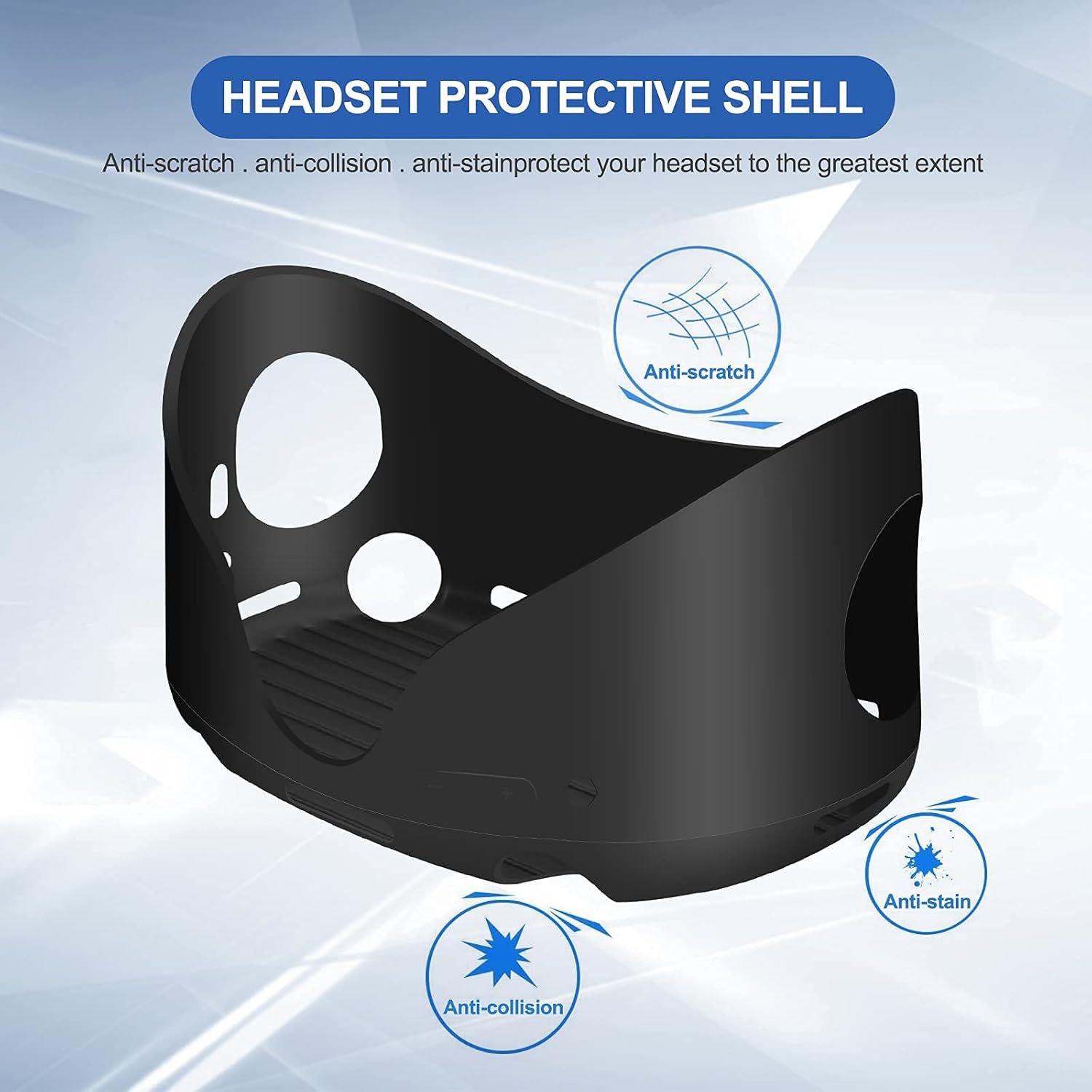 5-IN-1 VR Head Strap Kit with Face Cover, Controllers Cover, Cool Black H4305