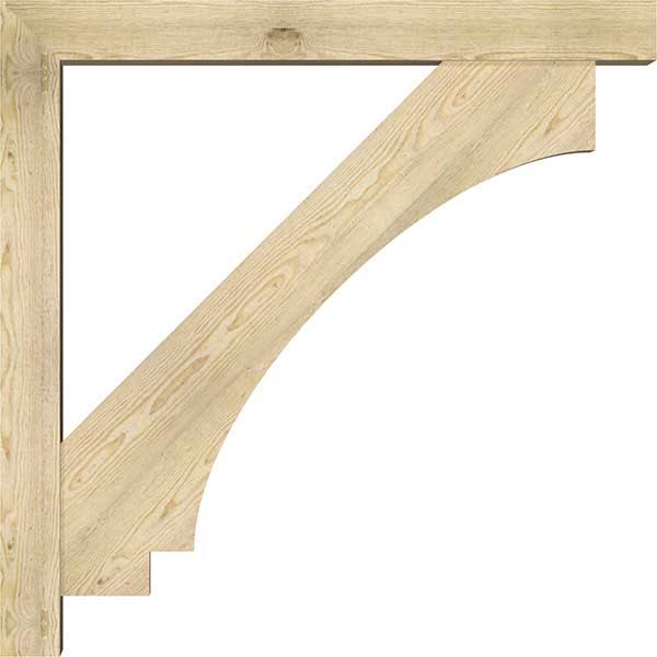 6x22W x 44x22D x 44x22H Rough Sawn Bracket with Offset Brace, Douglas Fir S5261