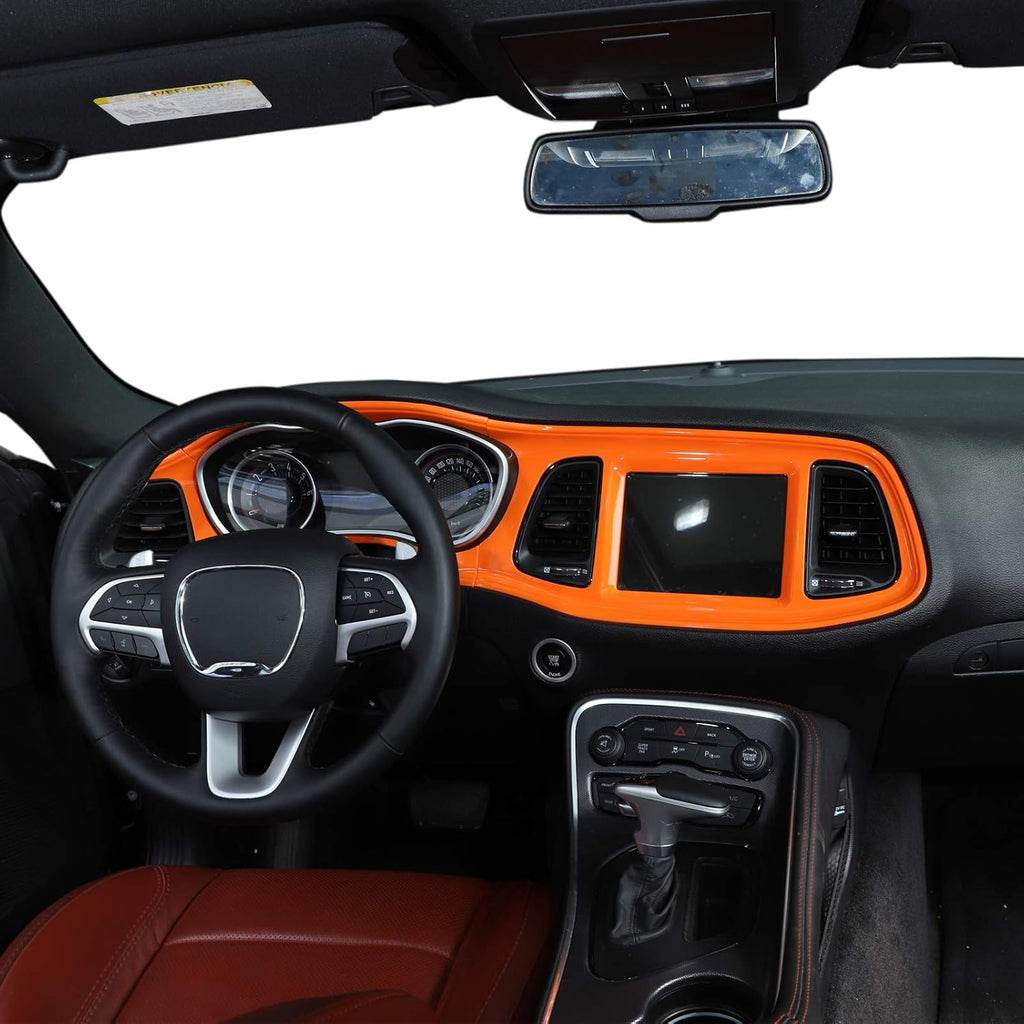 Red Carbon Fiber Center Console Dashboard Panel Trim X9530