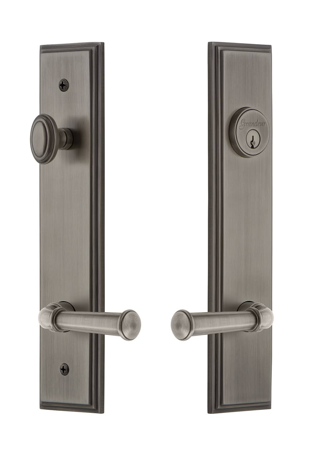 Antique Pewter Entry Lever Set F3285