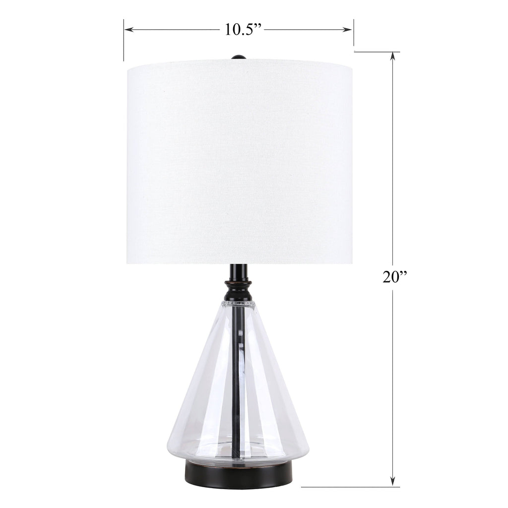 Set of 2 Glass Accent Lamps with Brass Accents N621810
