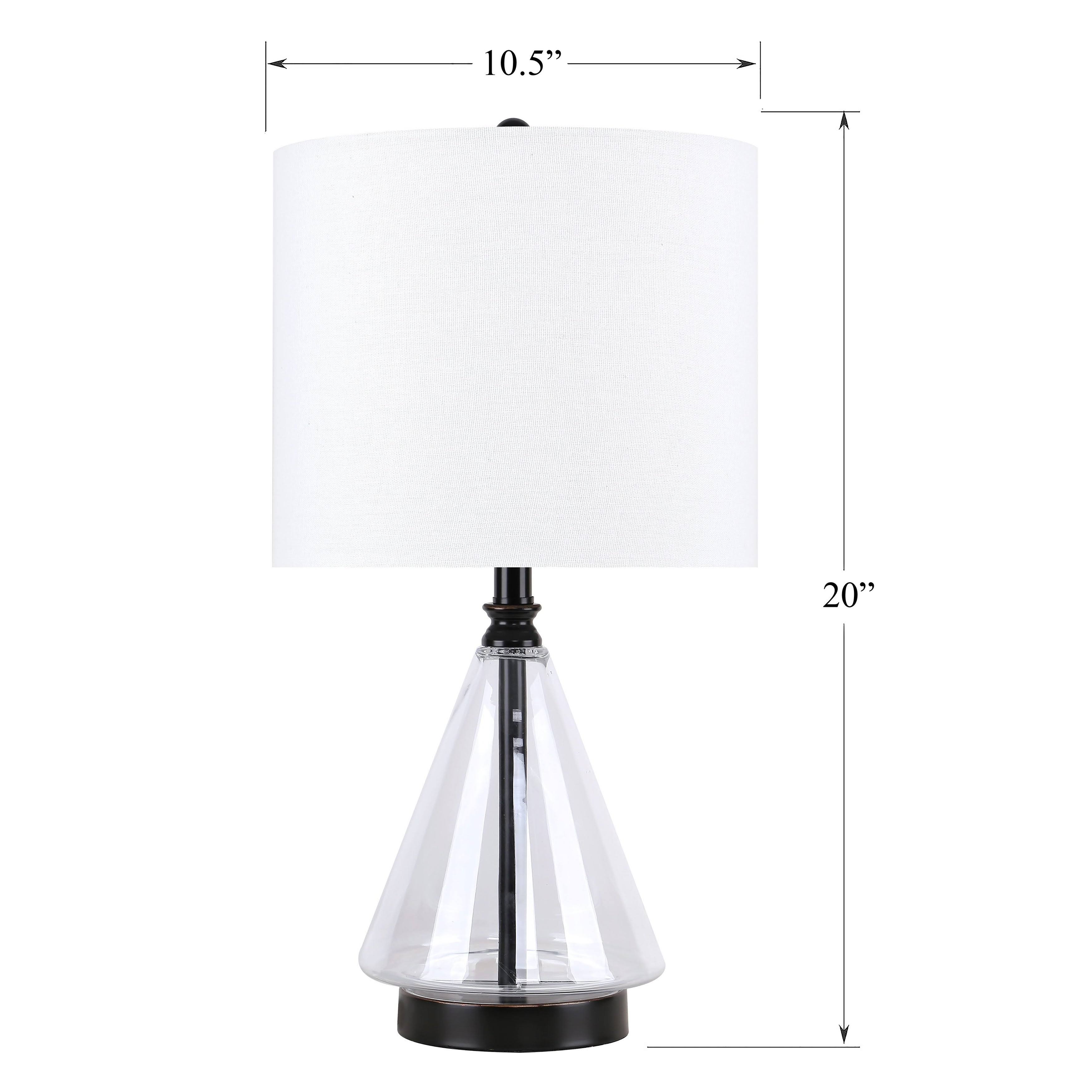 Set of 2 Glass Accent Lamps with Brass Accents N621810