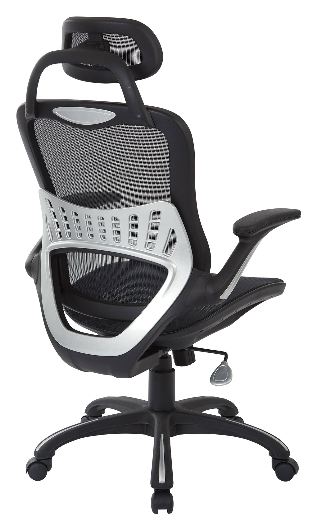 Black Vertical Chair with Nylon Arms and Headrest B309