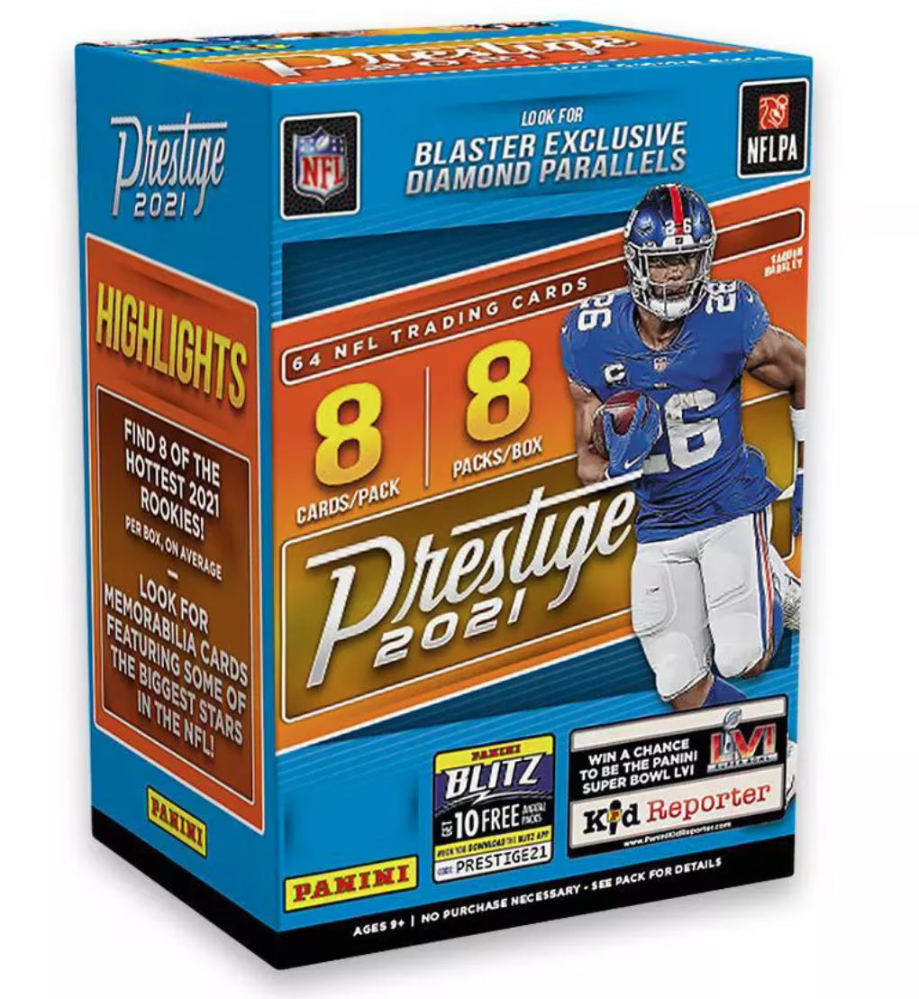 2021 Panini NFL Prestige Football Trading Card Blaster Box S94315