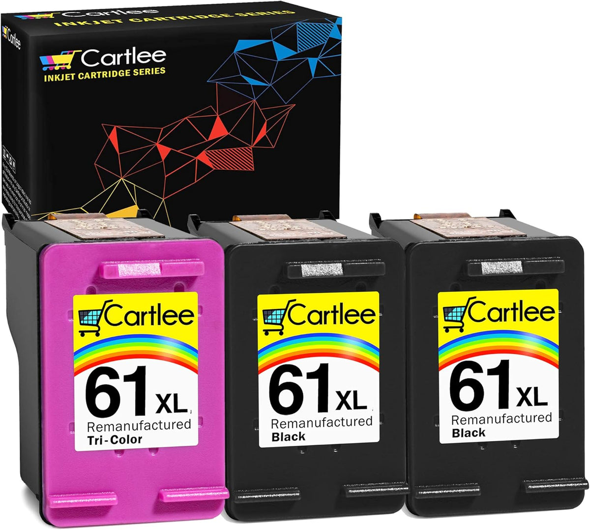 3 Pack 61XL High Yield Ink Cartridges Black & Color E332221