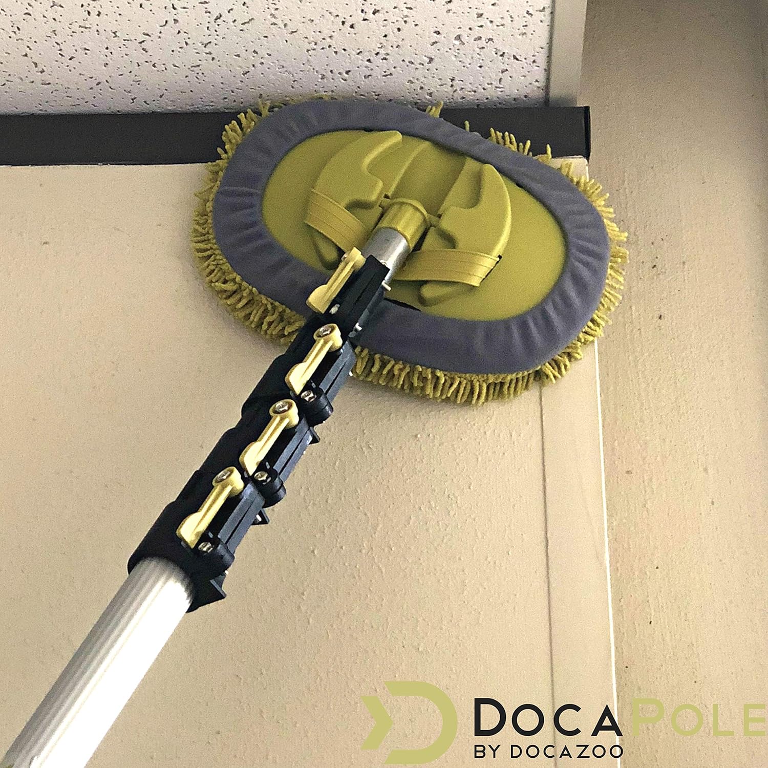 Wall Duster with 6-24 Foot Extension Pole and Chenille Microfiber Cleaning Head F1565