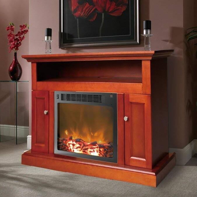 47 in. Electric Fireplace with Entertainment Stand in Cherry M486