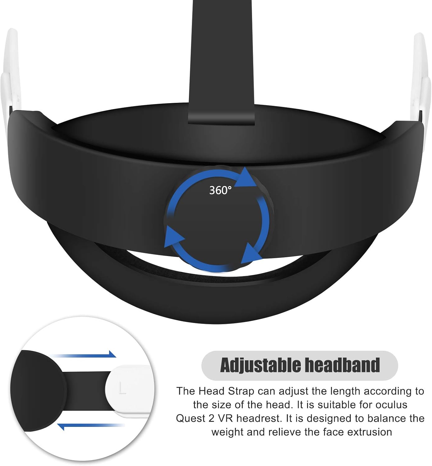 5-IN-1 VR Head Strap Kit with Face Cover, Controllers Cover, Cool Black H4305