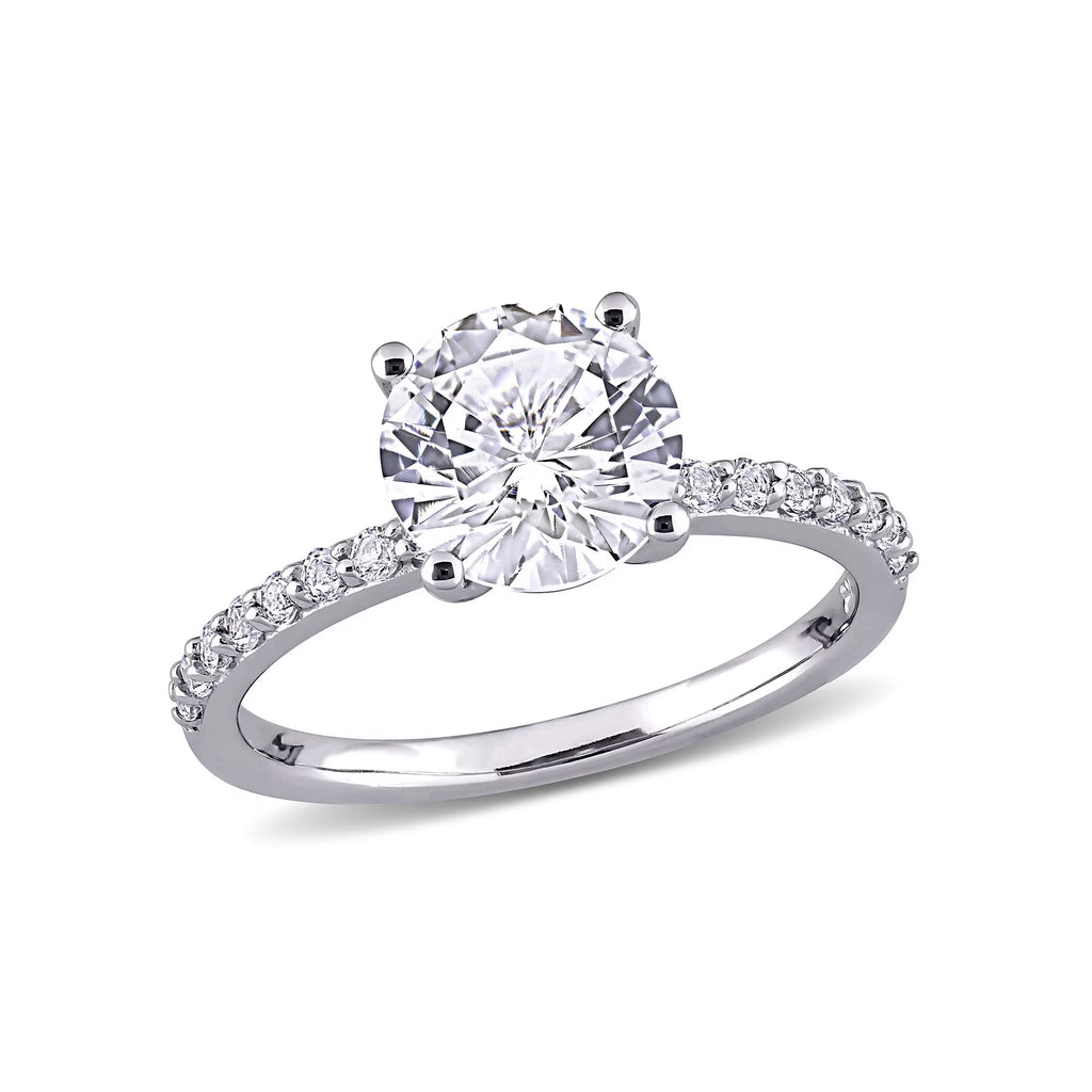 14K White Gold Plated Solitaire Ring O400