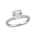 14K White Gold Plated Solitaire Ring O400