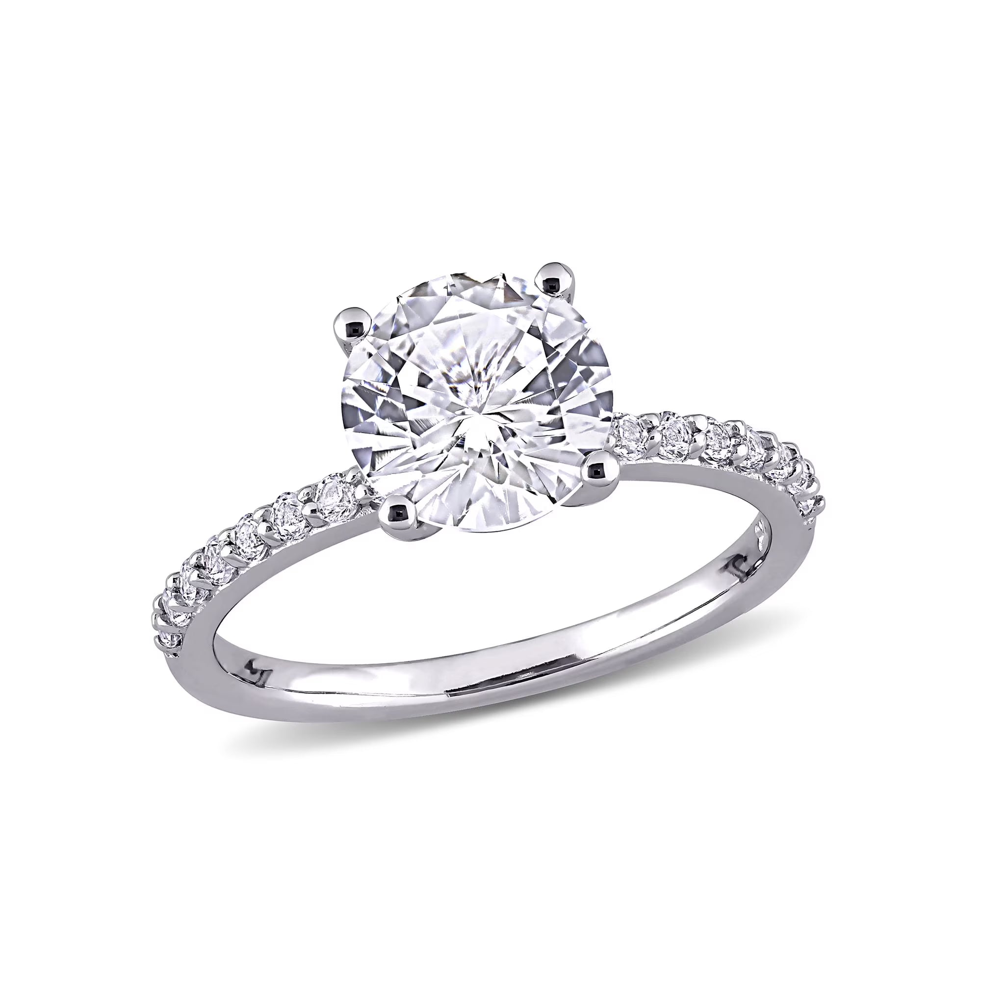 14K White Gold Plated Solitaire Ring O400