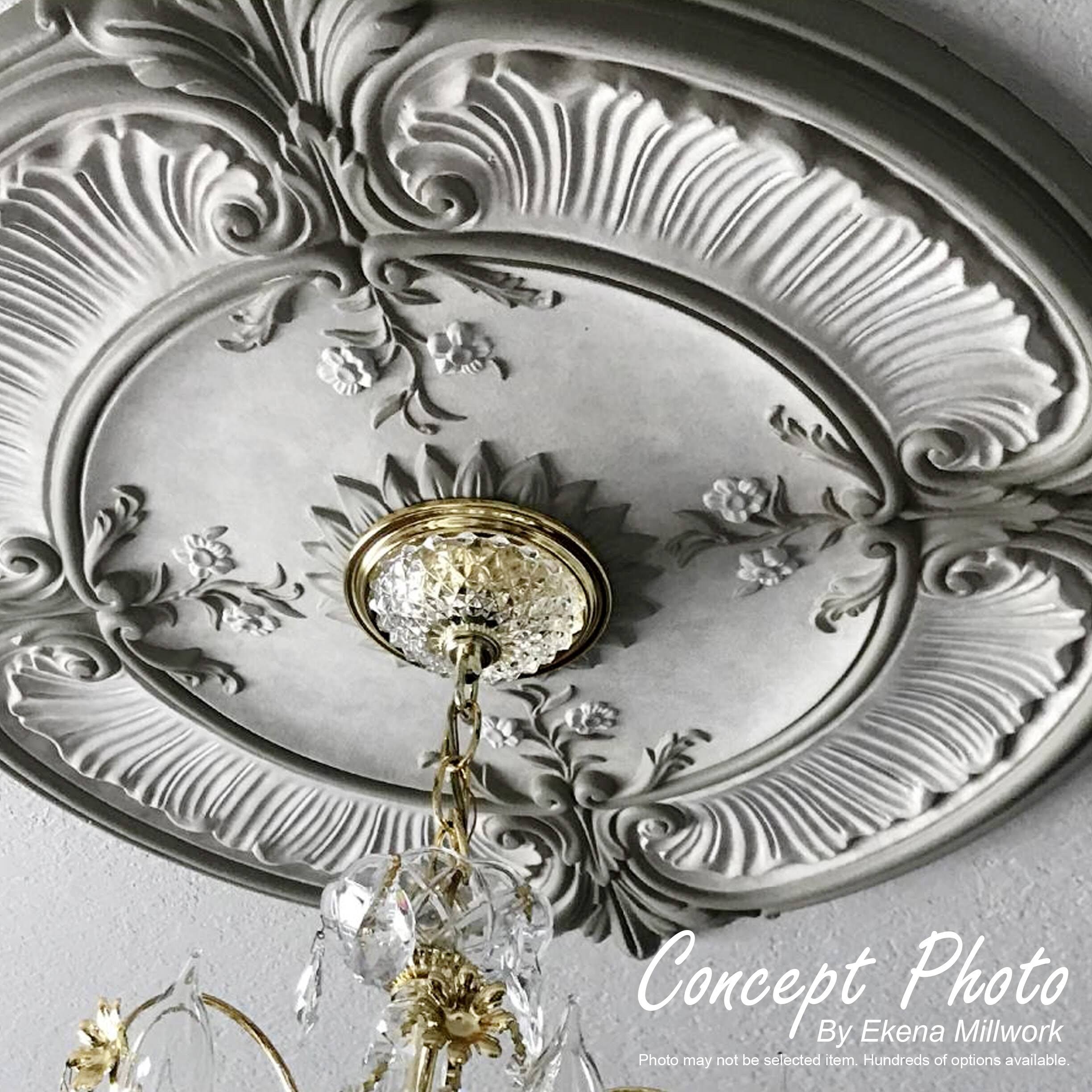 Hand-Painted Platinum Ceiling Medallion E743