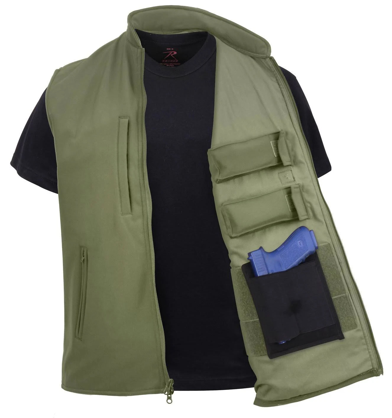 Olive Drab Concealed Carry Soft Shell Vest W8163