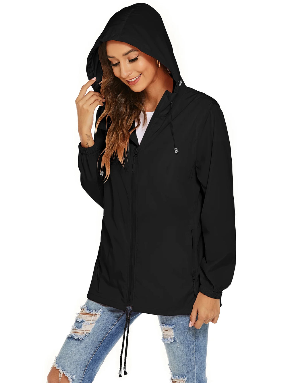 Waterproof Lightweight Hooded Rain Jacket L9139