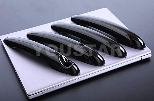 Door Handle Cover with Push Button Gloss Black Pack of 2 A4328