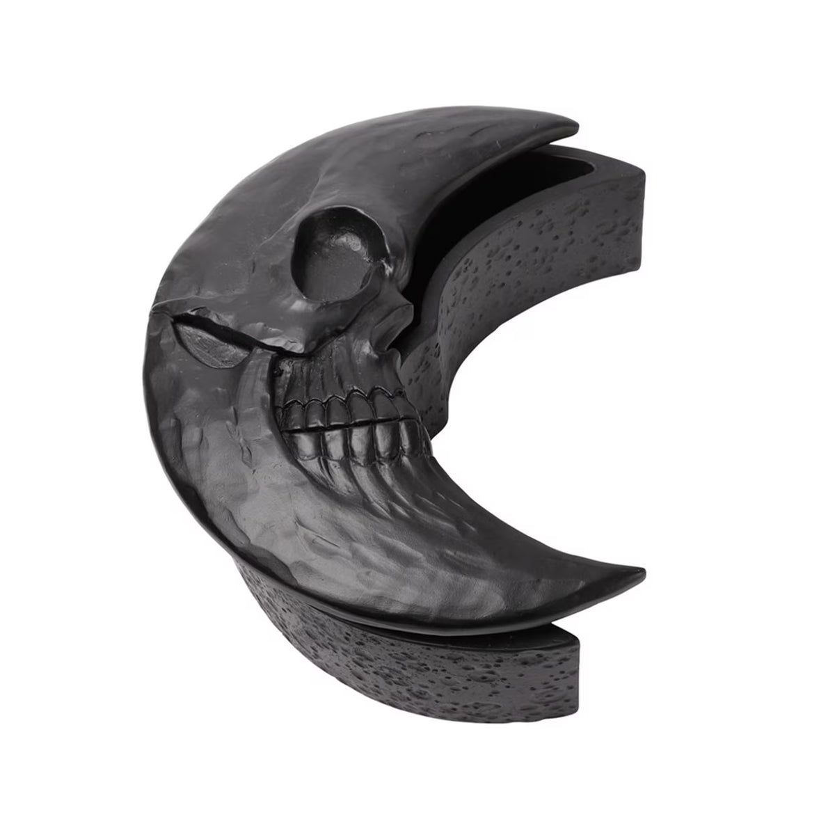 Matte Black Resin Skull Moon Box H183116