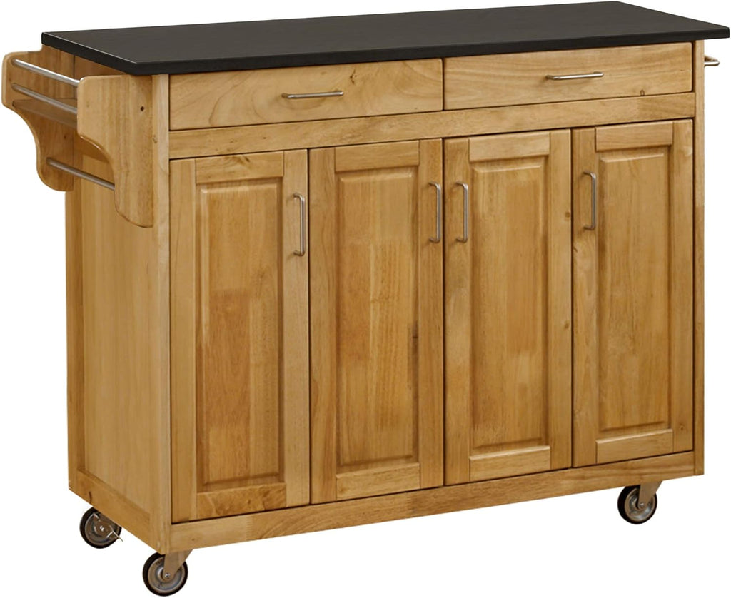 4 Door Cabinet Kitchen Cart with Cherry Top V94372