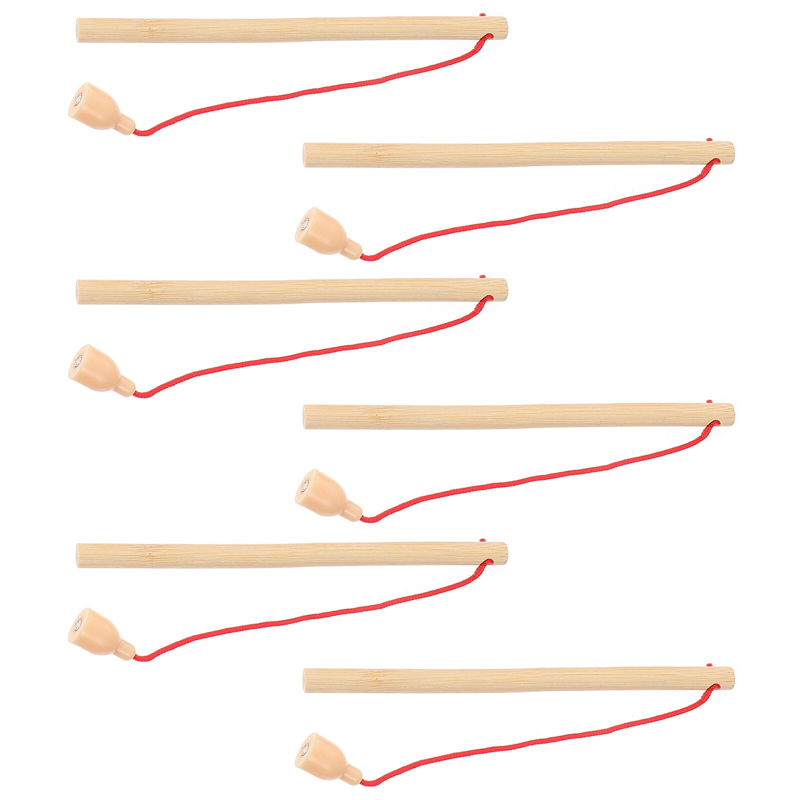 5Pcs Wooden Magnetic Fishing Poles Toys T9091