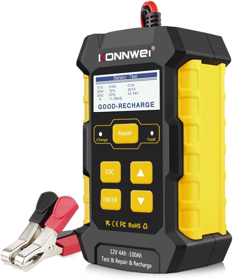 3 in 1 Car Battery Charger Tester 12V 5-Amp Smart Charger Maintainer Pack of 2 E930712