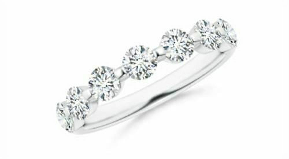 14k White Gold Diamond Semi Eternity Wedding Ring G35459