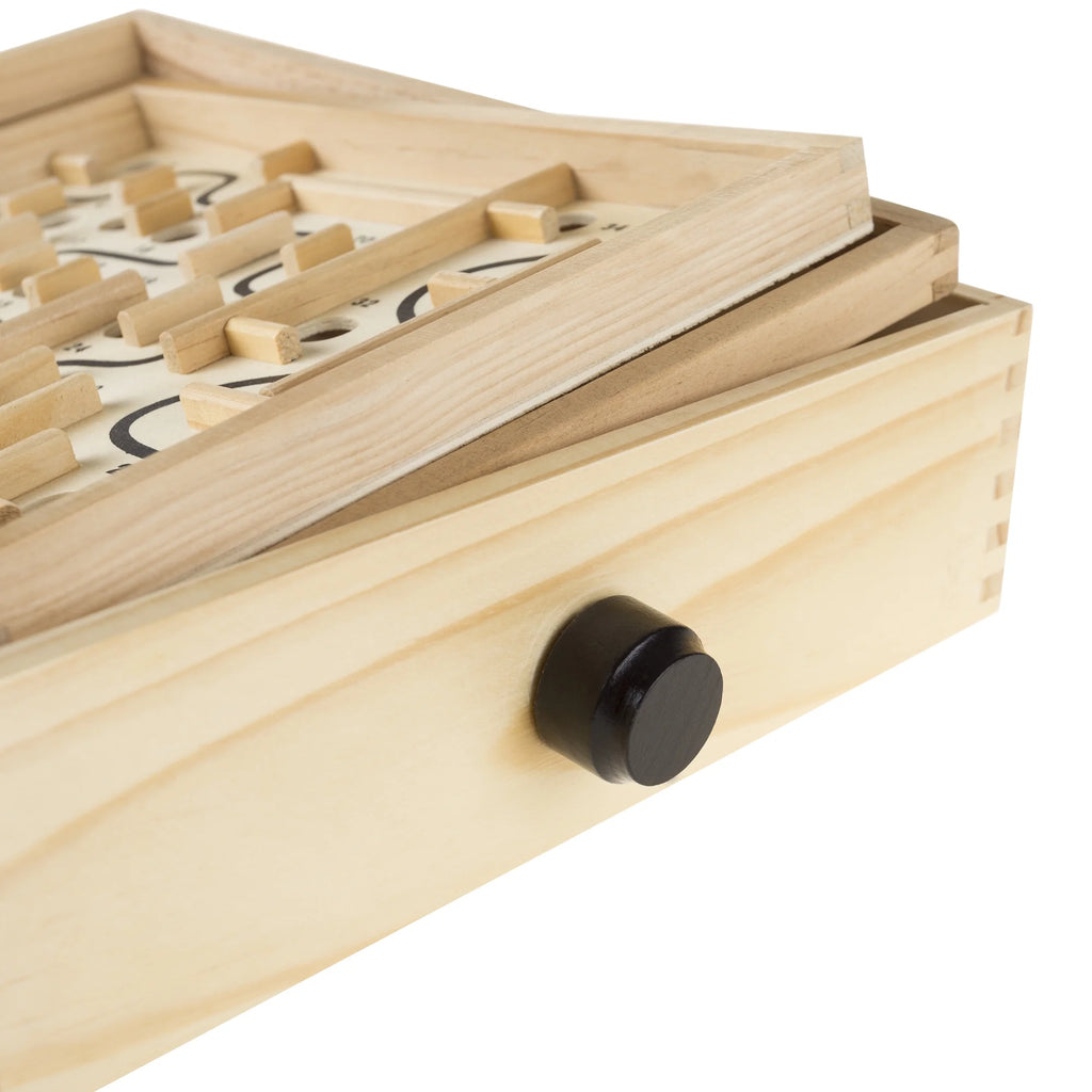 Wooden Maze Game with Two Steel Marbles C9891