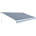 Folding Awning Manual Operated 196.9" Blue/White Z73064