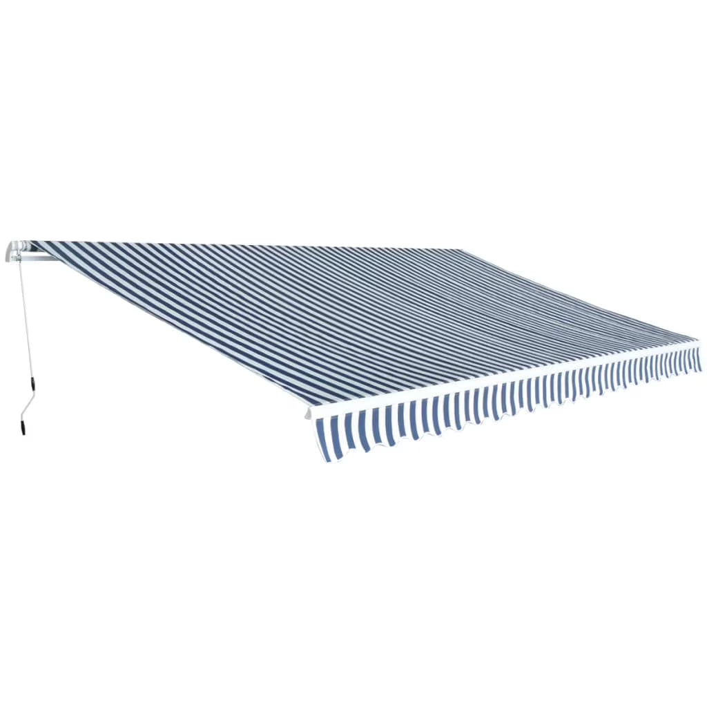 Folding Awning Manual Operated 196.9" Blue/White Z73064