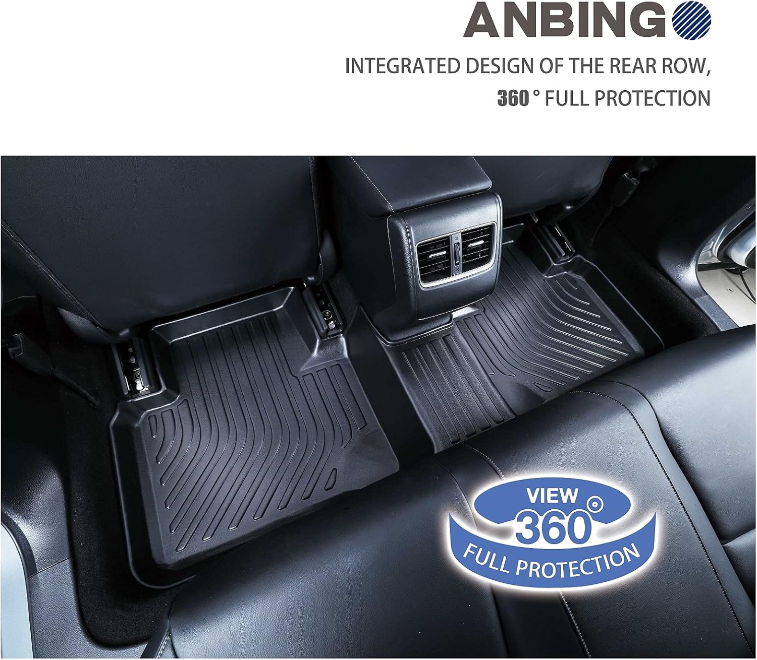 Black Waterproof Heavy Duty TPE Car Floor Mats Full Set P8207