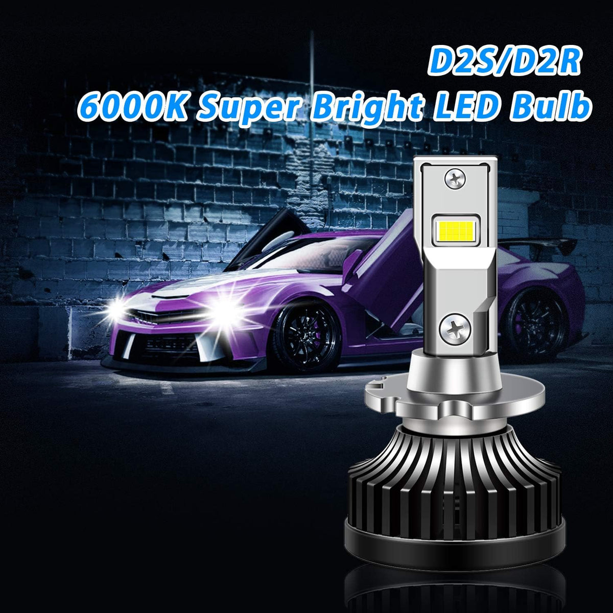 D2S D2R LED Headlight Bulb 6000K 35W Conversion Kit, 1 Pair Pack of 2 F11383