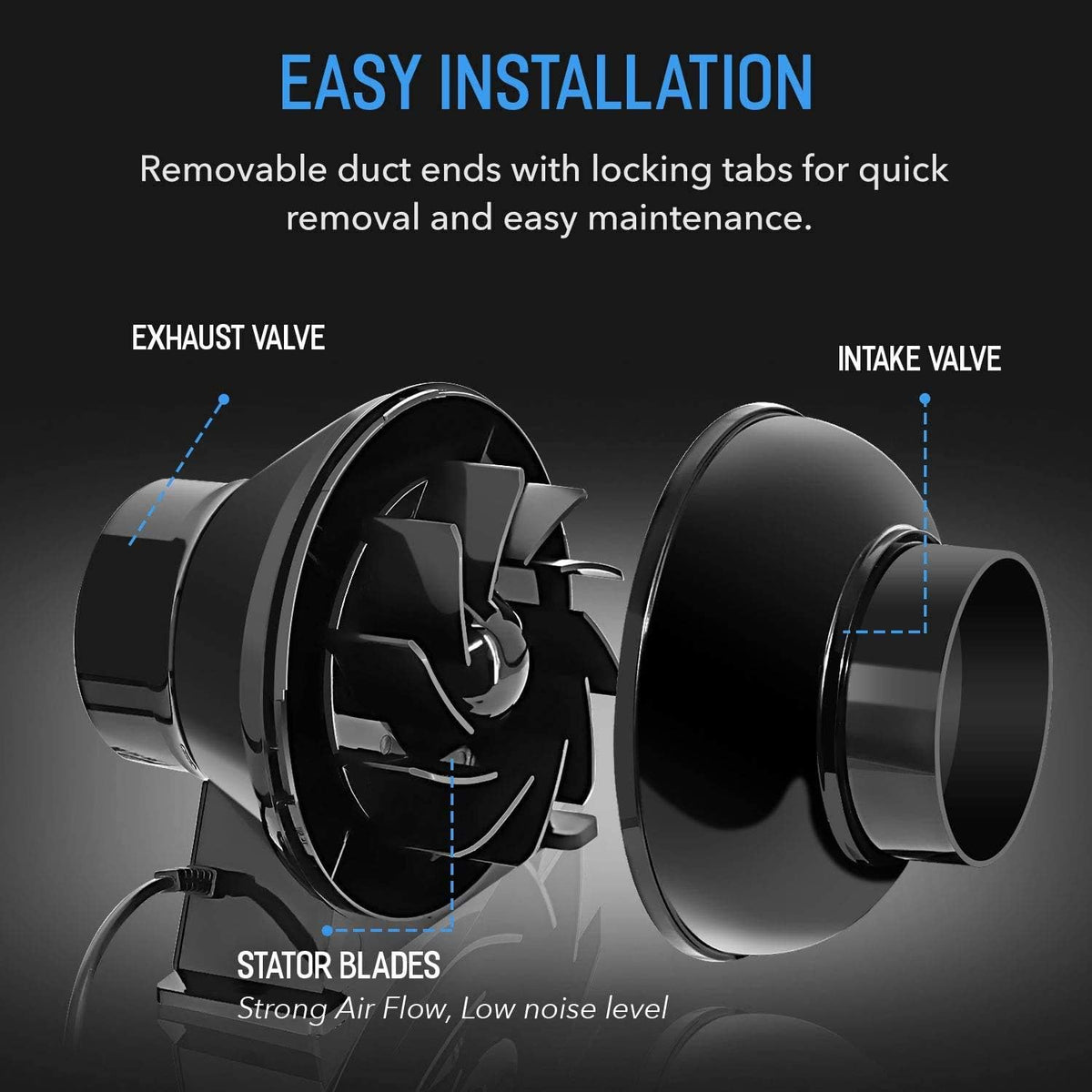 4 Inch 195 CFM Inline Fan with Carbon Filter and 8 Feet Ducting K8844