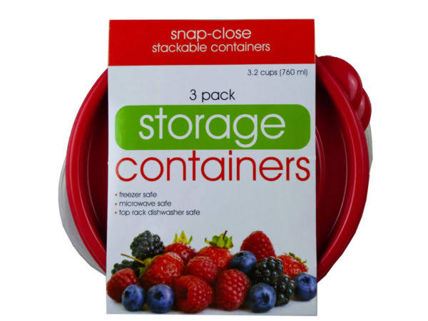 Plastic Round Food Container Pack of 3 Case of 24 K5112