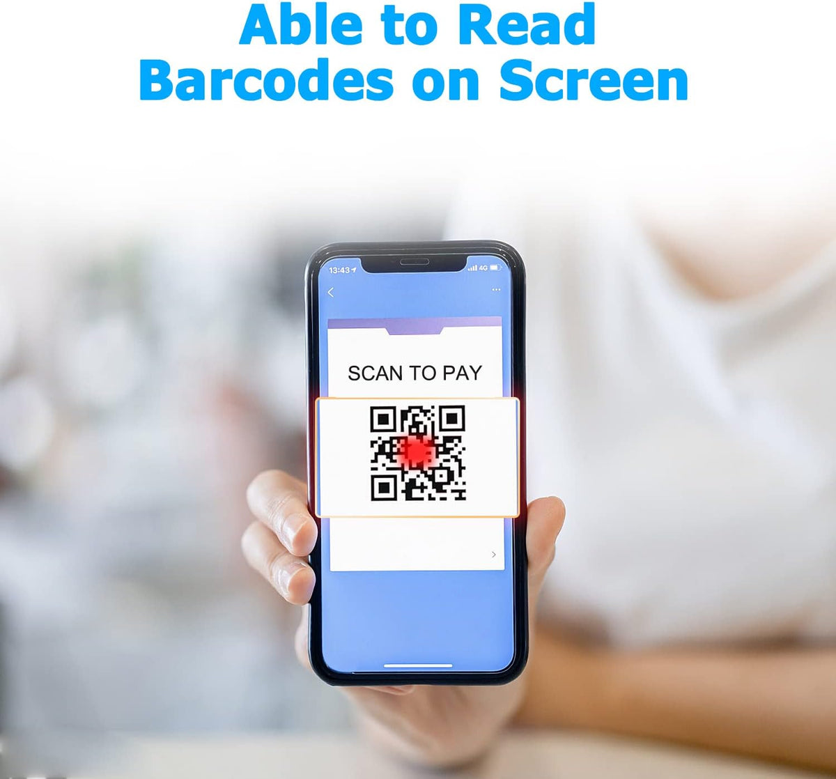 Wireless 2D QR Barcode Scanner, Bluetooth Portable Pocket Small 1D 2D Bar Code Reader, White Pack of 2 I737029