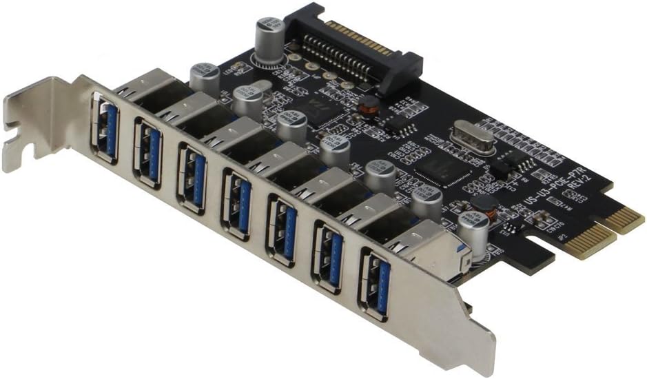 PCIE 7 Port USB 3.0 Adapter Card with SATA Power Connector M805355