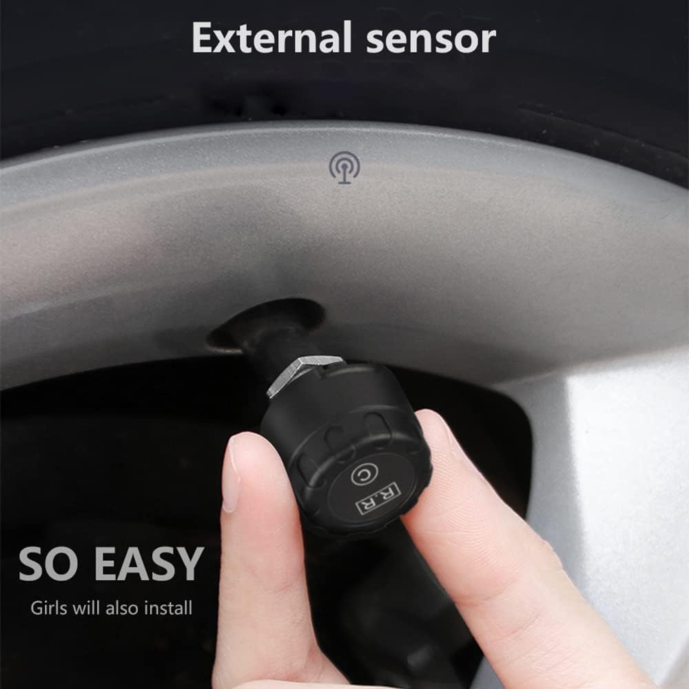 Solar Power TPMS Wireless Tire Pressure Monitoring System with 4 External Sensors C90825