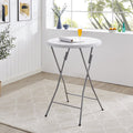 White Round Folding Resin Cocktail Table K7345