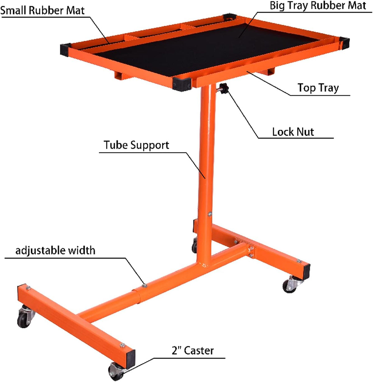 Orange Rolling Tool Tray With Drawer Work Table P209969