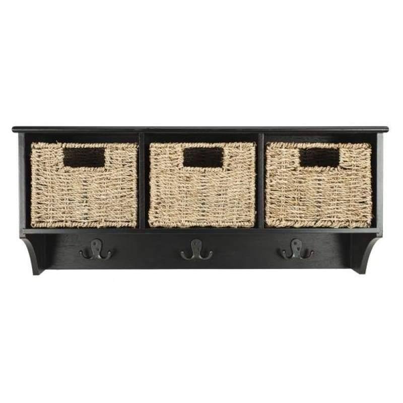 White Hanging 3 Basket Wall Rack E7056