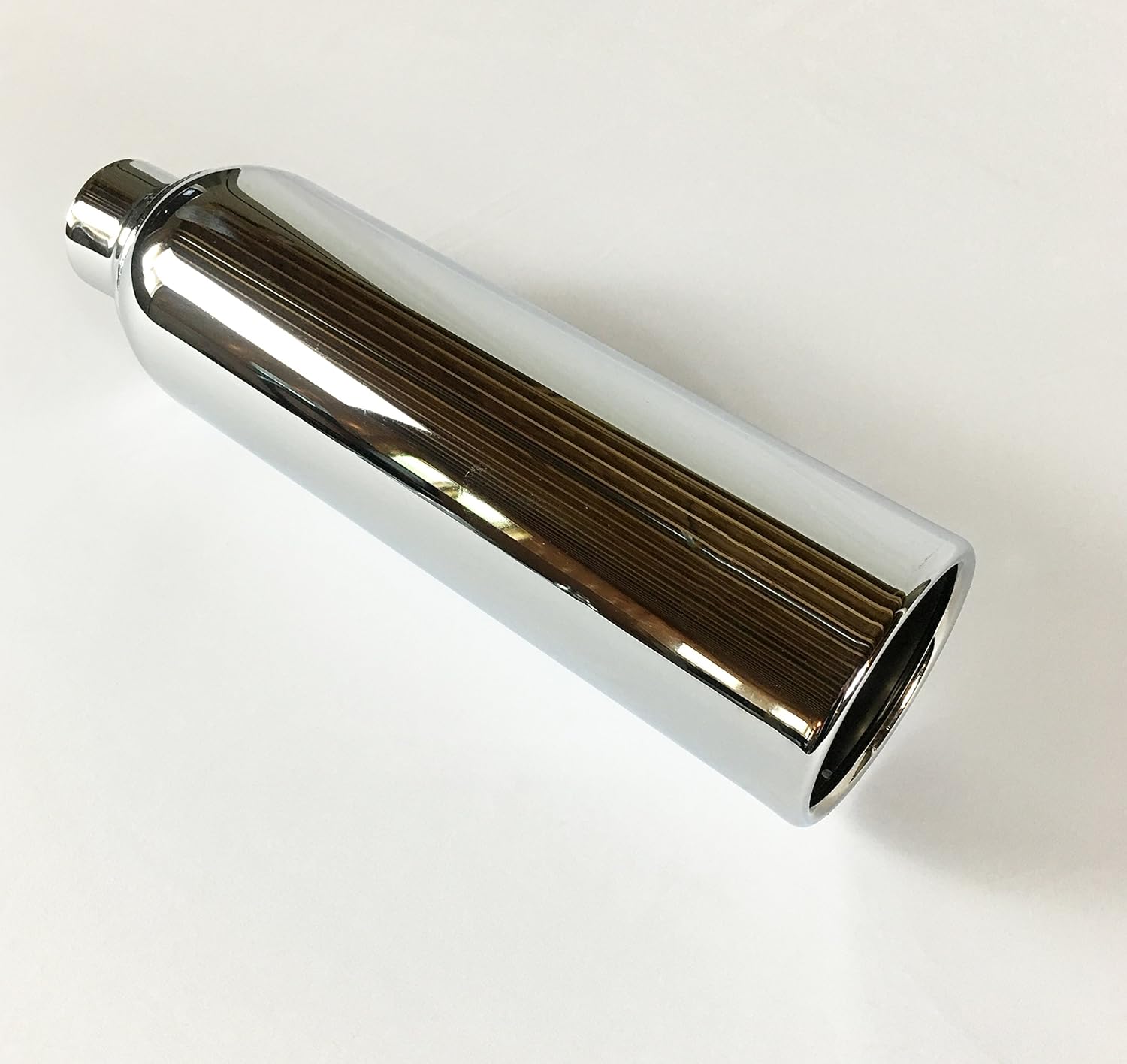 Chrome Plated Rolled Straight Cut Exhaust Tip D568