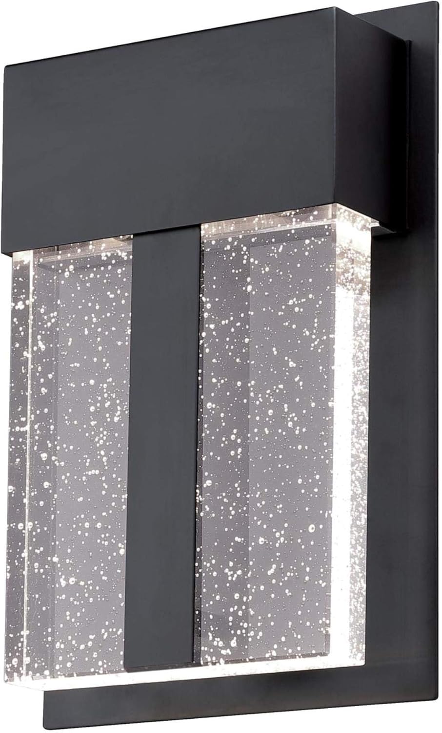 Matte Black LED Indoor Wall Fixture with Bubble Glass S82226