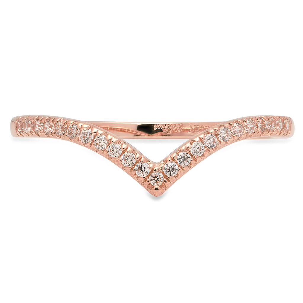 0.12 ct Genuine Cultured Diamond 18K Rose Gold Stackable Ring H719132