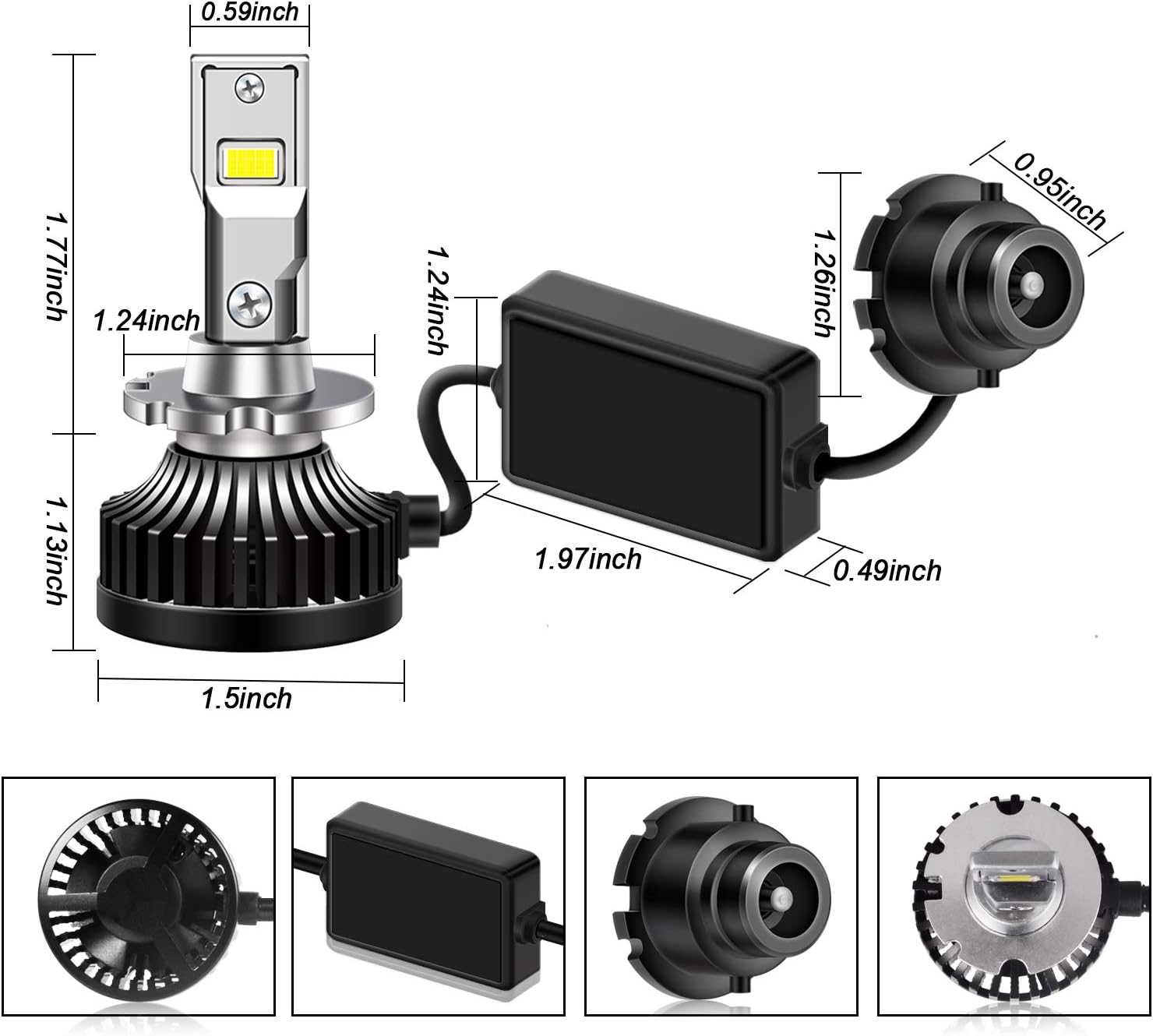 D2S D2R LED Headlight Bulb 6000K 35W Conversion Kit, 1 Pair Pack of 2 F11383