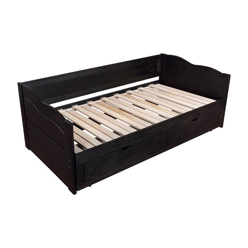 Black Wood Twin Daybed with Trundle A87793