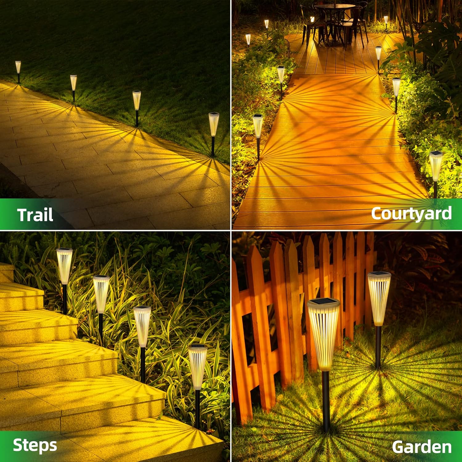 6 Pack Solar Powered Pathway Lights J519