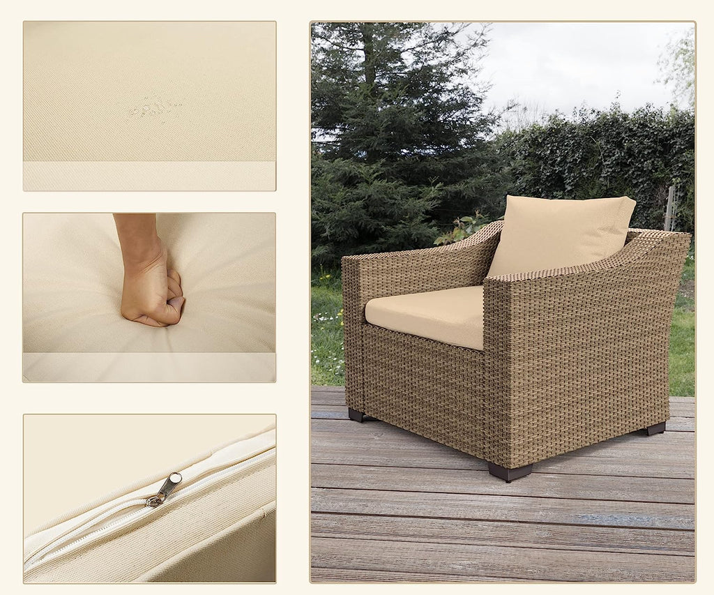 5-Piece Wicker Outdoor Sectional Sofa Set with Ottoman F360286